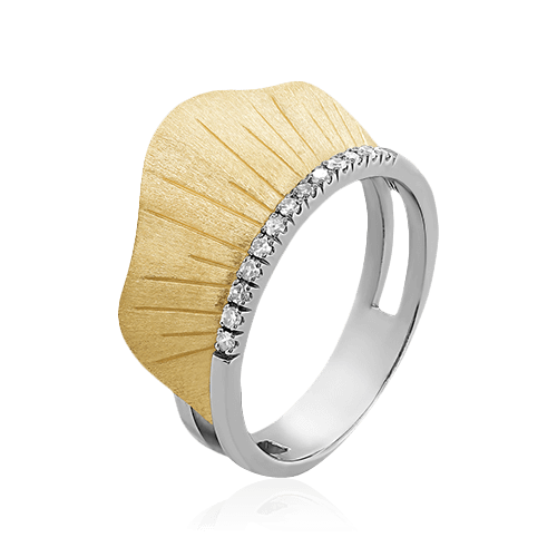 Кольцо с бриллиантами из комбинированного золота 585 пробы (арт. 95560)