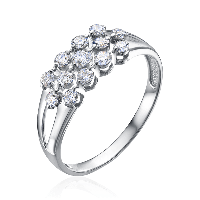 Кольцо с бриллиантами из белого золота 585, фото № 1