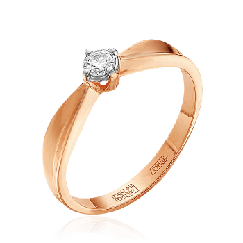 Кольцо с бриллиантами из красного золота 585 (арт. 34419)