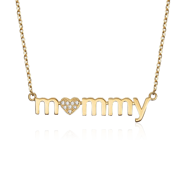 

Колье "Mommy" с фианитами из красного золота 585 пробы