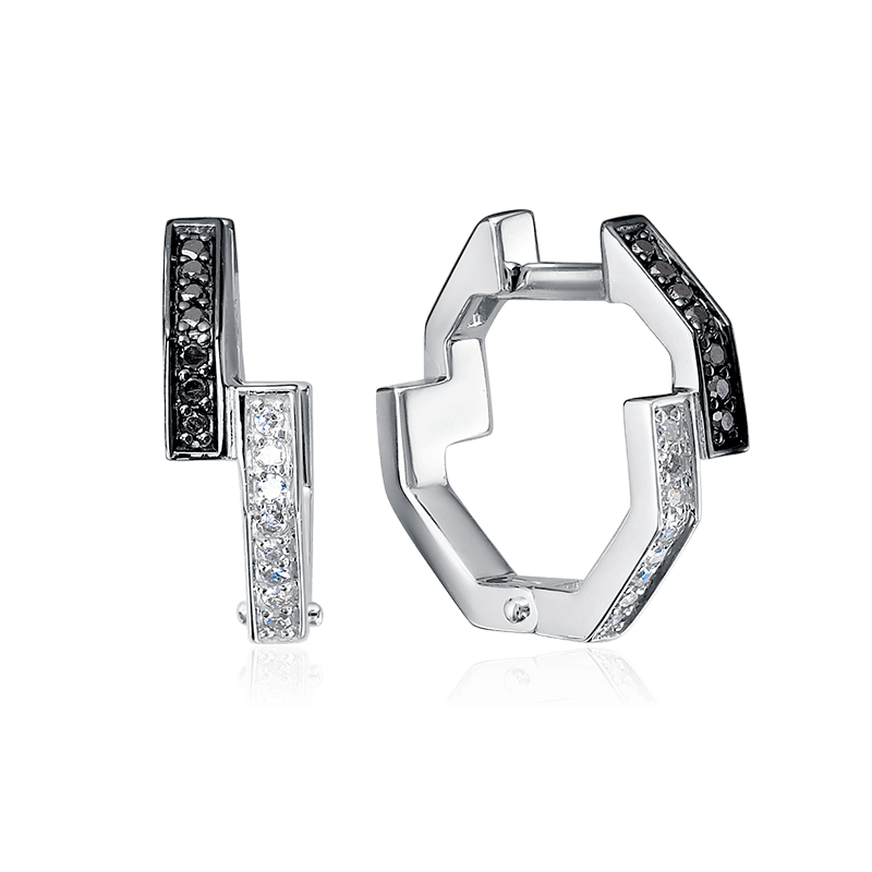 Серьги с бриллиантами из белого золота 585 пробы (арт. 125500)