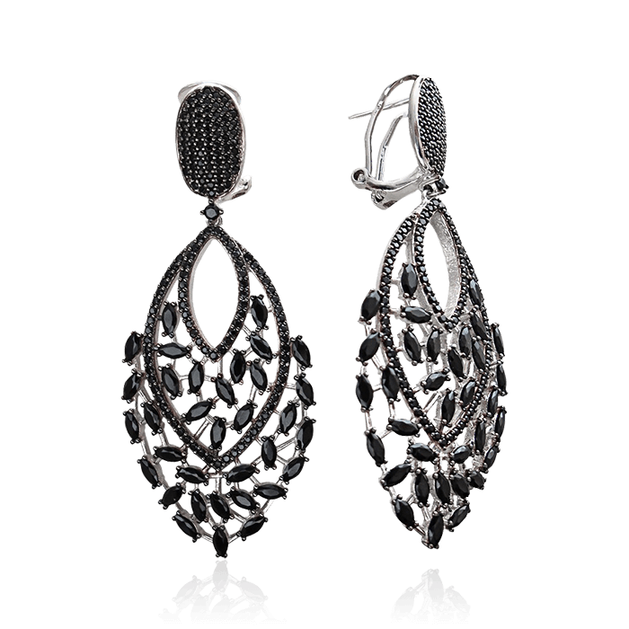 

Серьги с фианитами из серебра 925 пробы