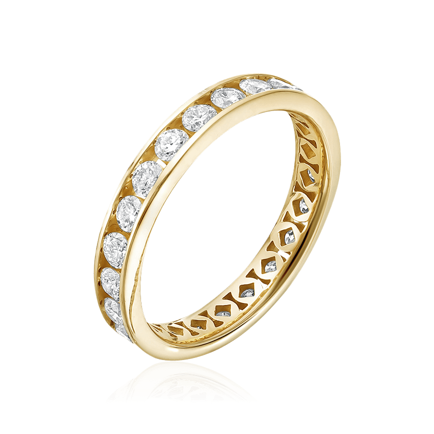 Кольцо с бриллиантами из желтого золота 585 пробы, фото № 1