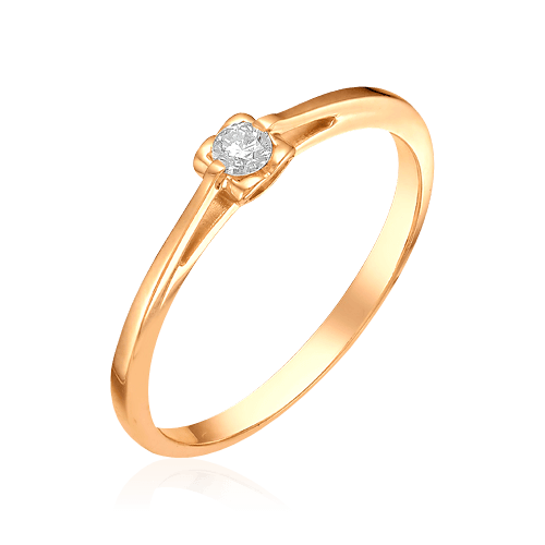 Кольцо с бриллиантами из красного золота 585, фото № 1