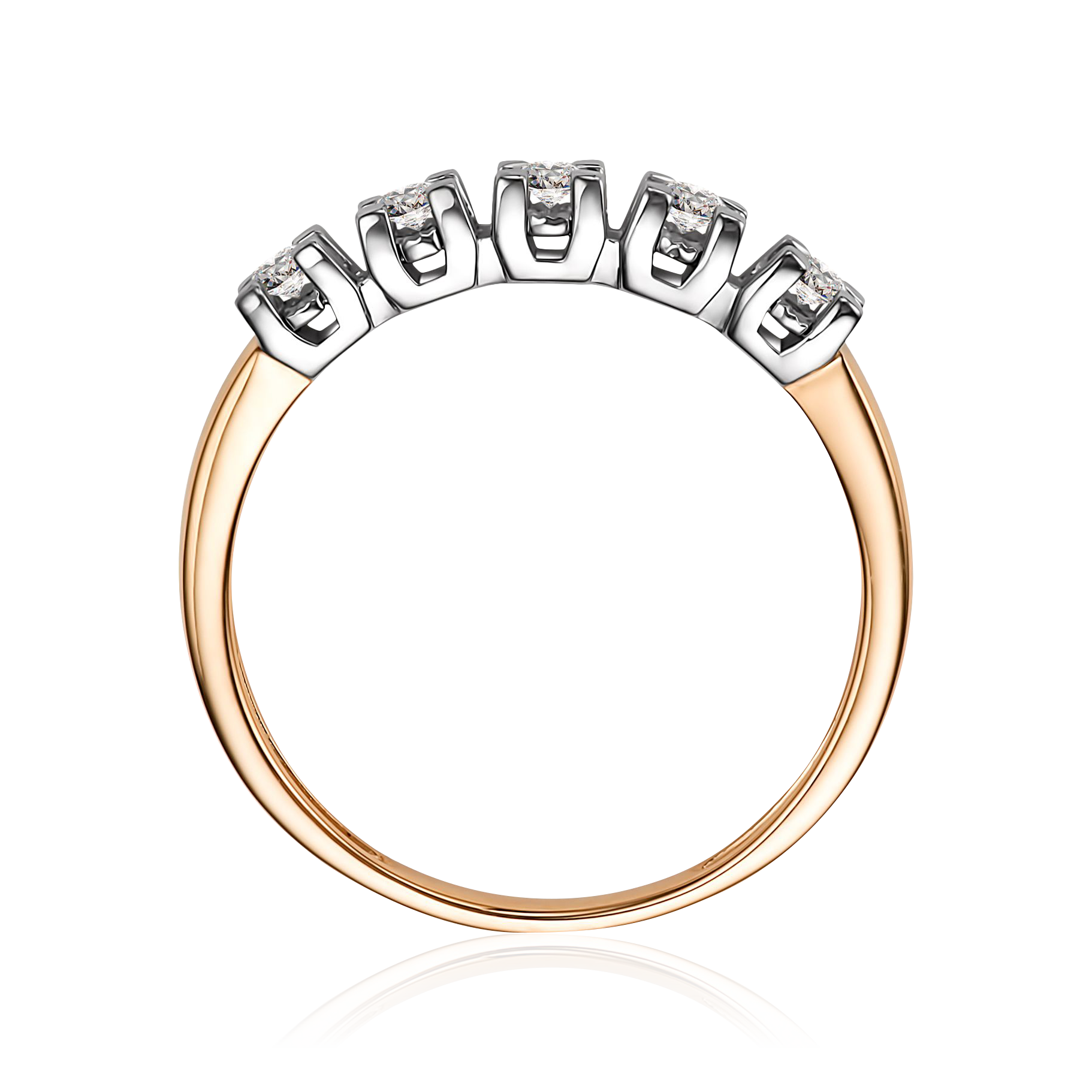 Кольцо с бриллиантами из красного золота 585 пробы, фото № 2