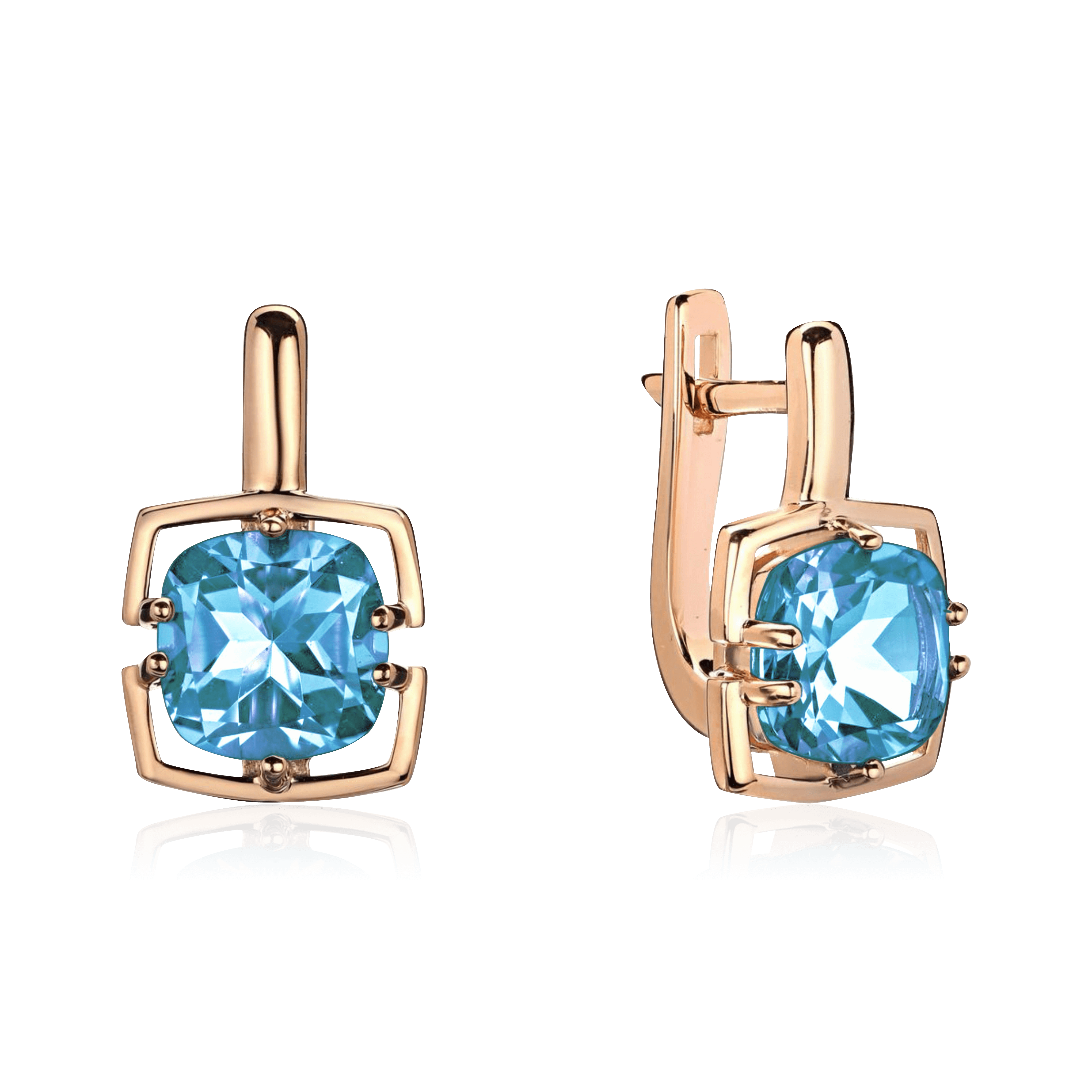 Серьги с топазом из красного золота 585 пробы (арт. 120953)