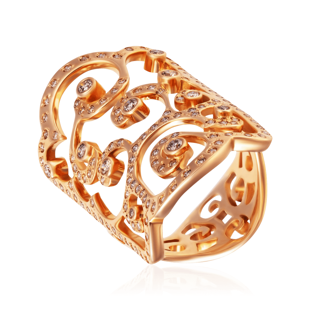 Кольцо с бриллиантами из красного золота 585 (арт. 87501)
