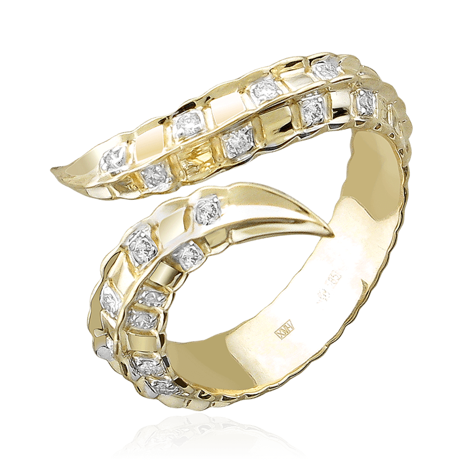 Кольцо с бриллиантами из желтого золота 585 (арт. 86206)