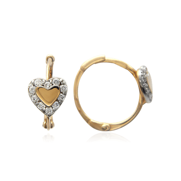 

Серьги с фианитами из красного золота 585 пробы