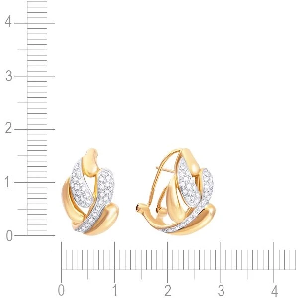 Серьги с бриллиантами из желтого золота 585 пробы, фото № 4