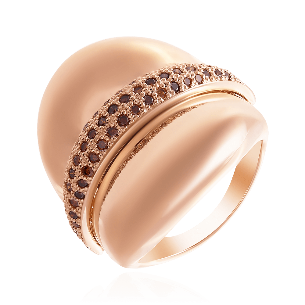 Кольцо с бриллиантами из розового золота 585 (арт. 87506)