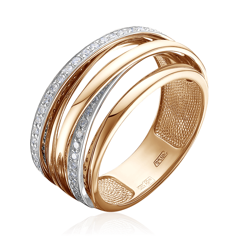 Кольцо с бриллиантами из комбинированного золота 585 (арт. 89034)