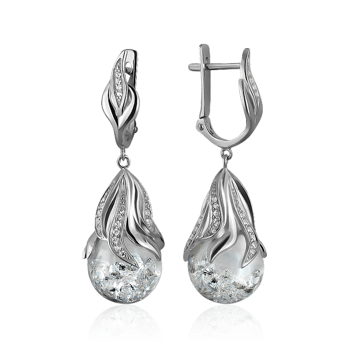 

Серьги с фианитами из серебра 925 пробы