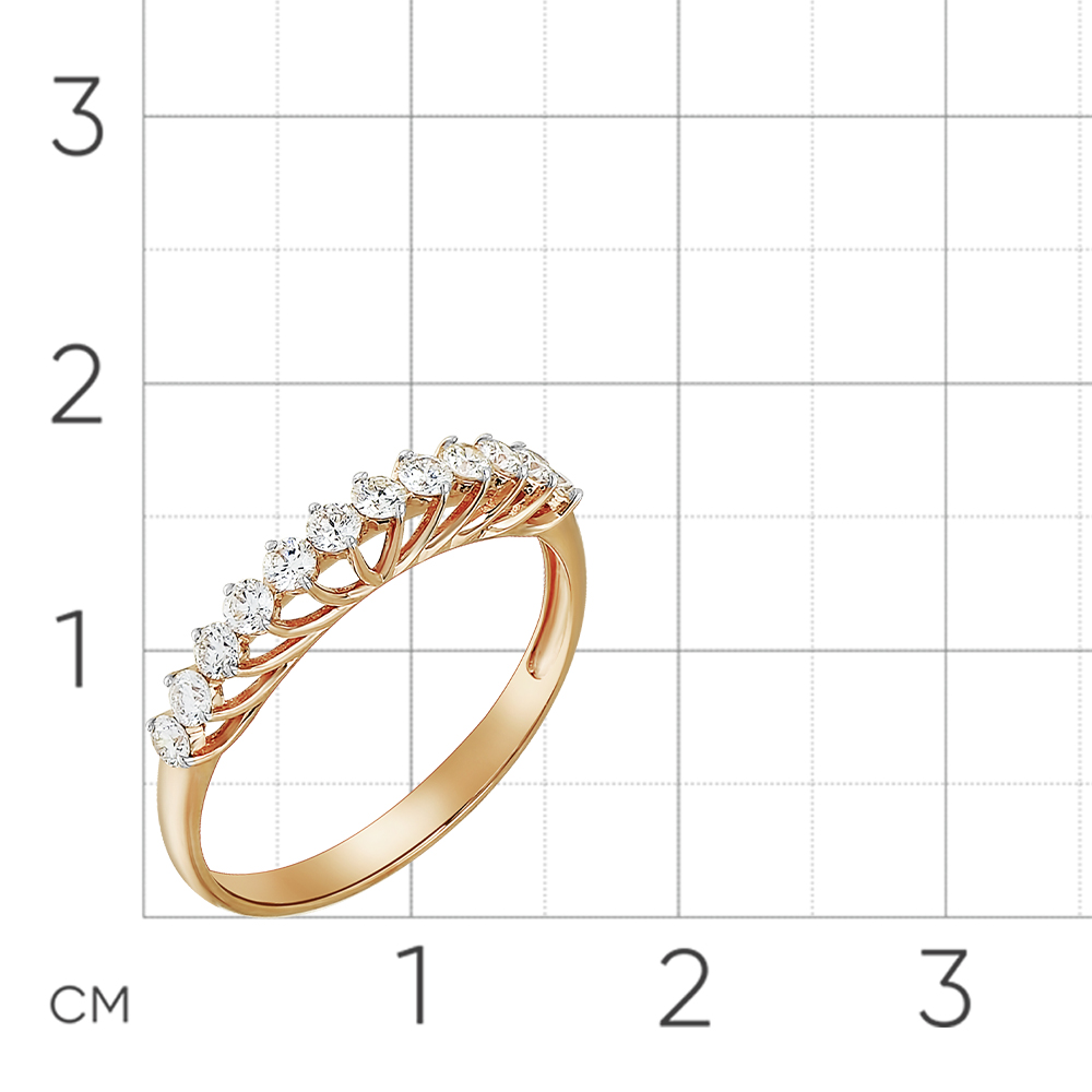 Кольцо с бриллиантами из красного золота 585, фото № 2