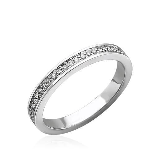 Обручальное кольцо с бриллиантами из белого золота 585 (арт. 38976)