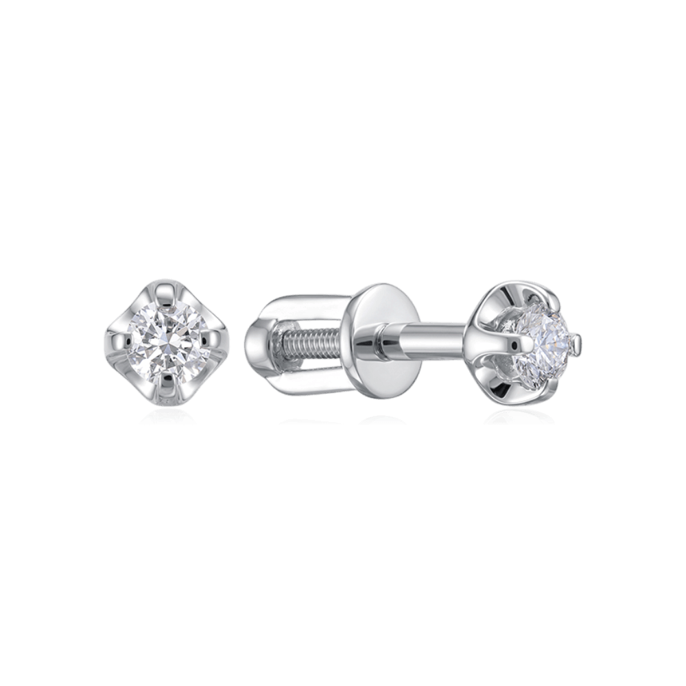 Серьги с бриллиантами из белого золота 585 пробы (арт. 134645)