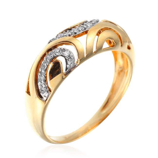 Кольцо с бриллиантами из комбинированного золота 585 (арт. 40829)