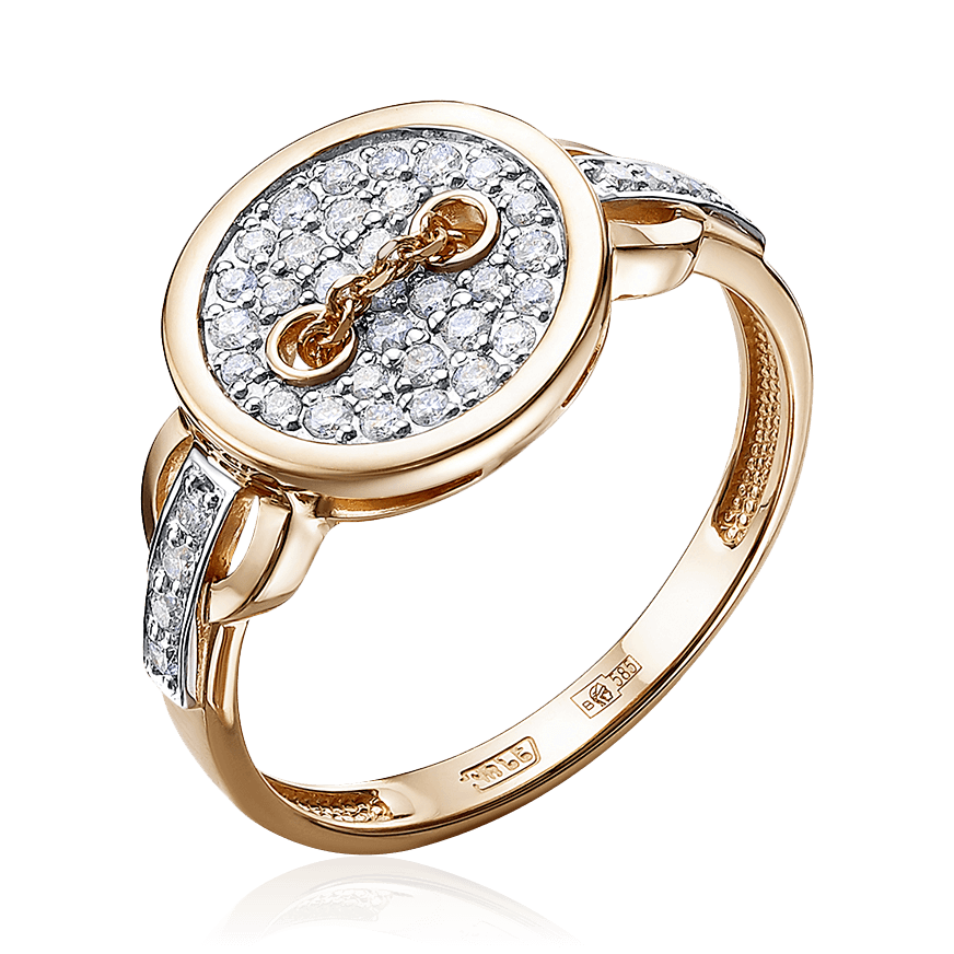 Кольцо с бриллиантами из красного золота 585 (арт. 89001)