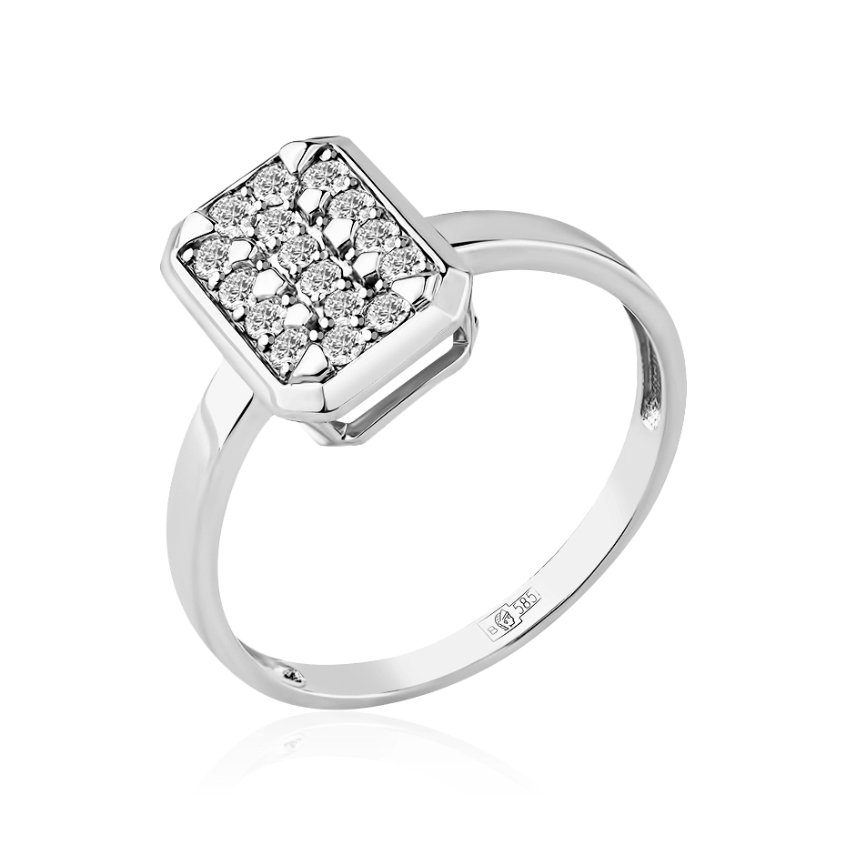 Кольцо с бриллиантами из белого золота 585 пробы (арт. 92963)