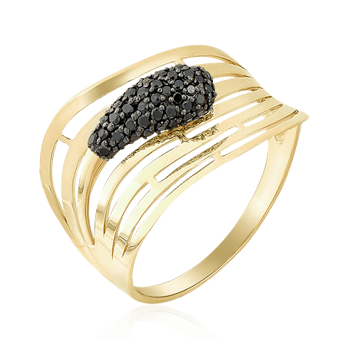 Кольцо с бриллиантами из желтого золота 585 (арт. 63143)