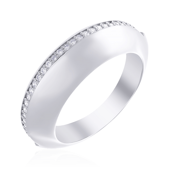 Кольцо с бриллиантами из белого золота 585 (арт. 67372)