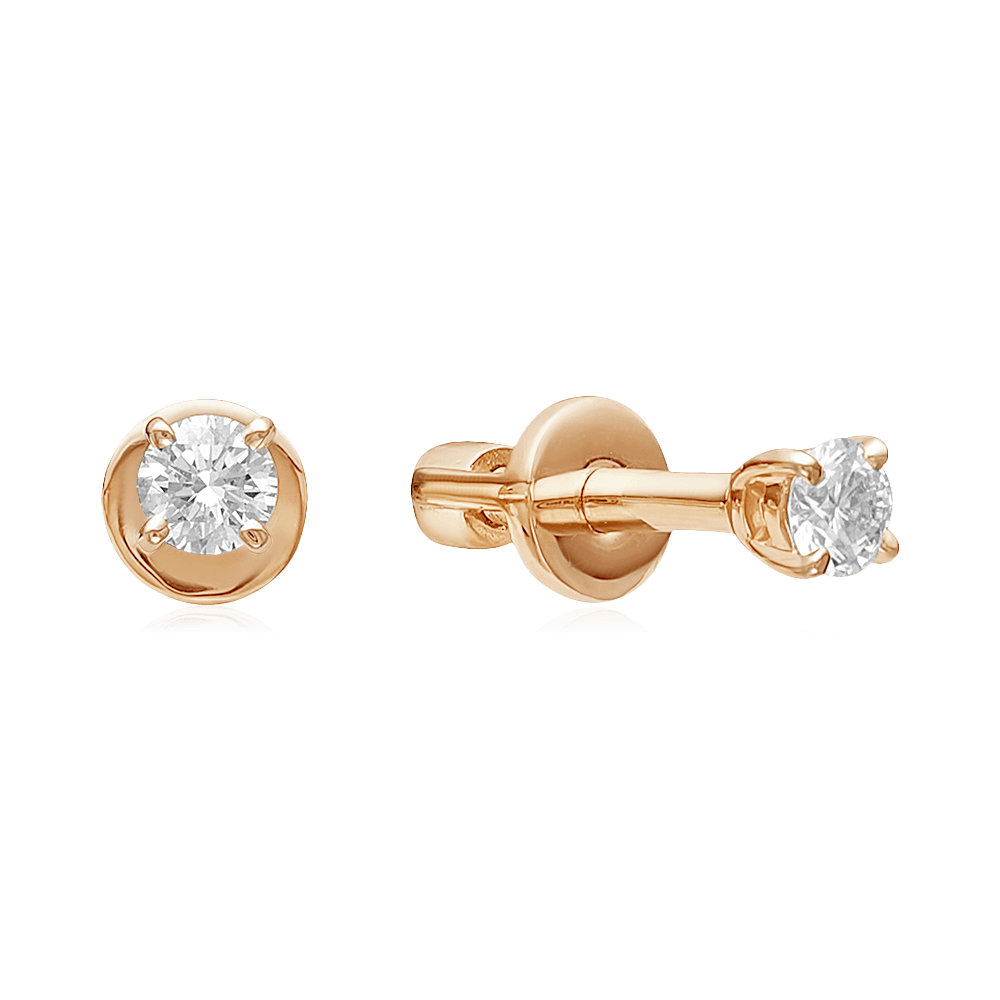 Серьги с бриллиантами из красного золота 585 пробы (арт. 113021)