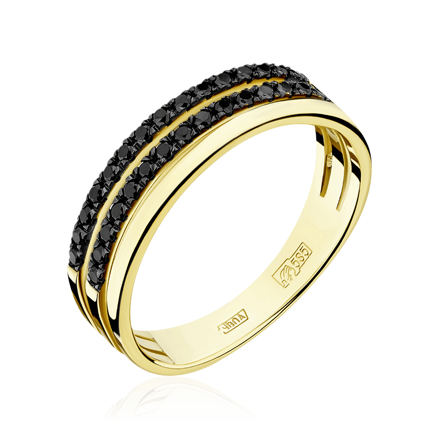 Кольцо с бриллиантами из желтого золота 585 (арт. 86035)