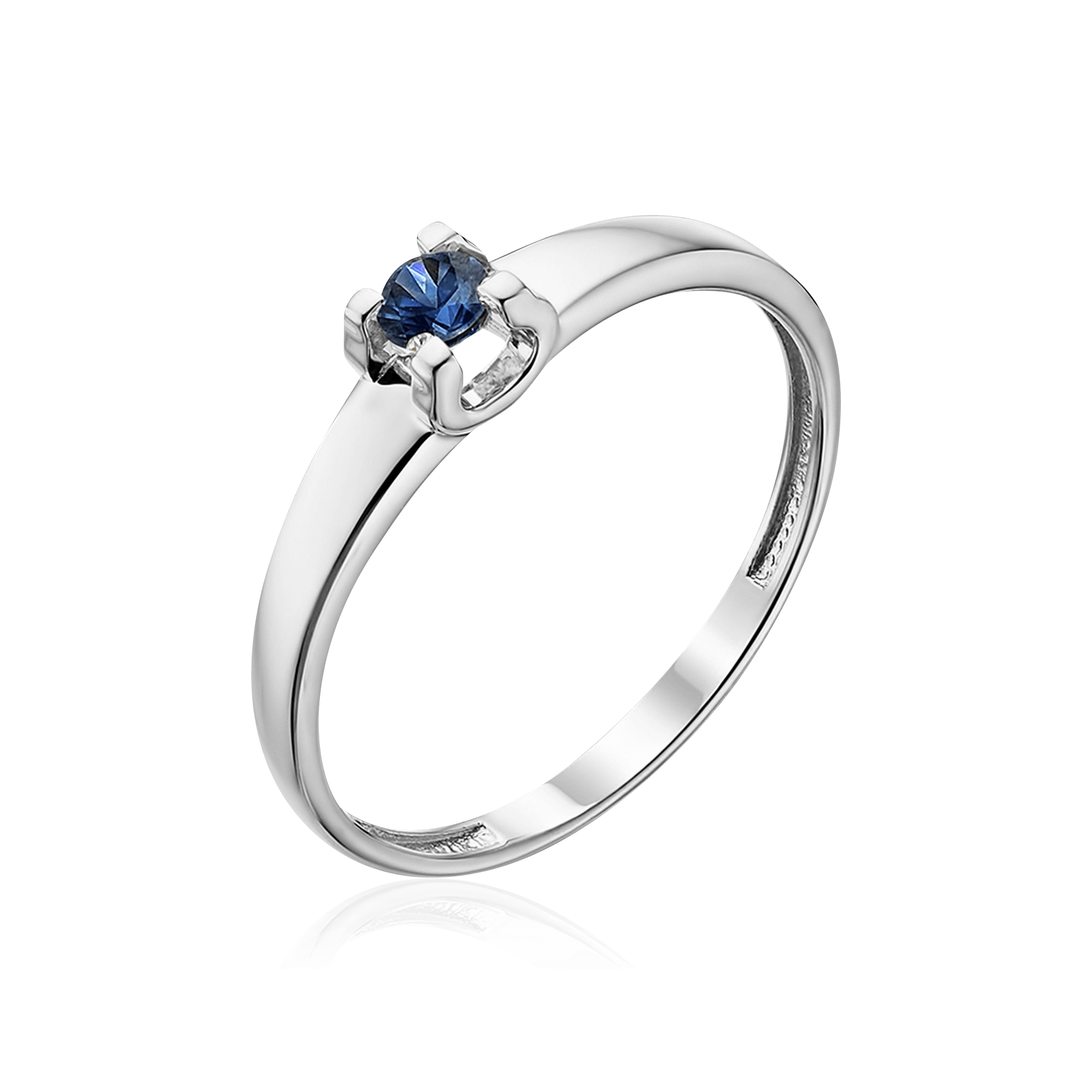 Кольцо с сапфиром из белого золота 585 пробы, фото № 1