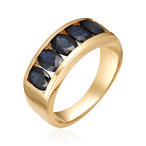 Кольцо с сапфиром из розового золота 585 пробы, фото № 1