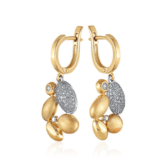 Серьги с бриллиантами из желтого золота 585 пробы из коллекции Shape. Ювелирная геометрия (арт. 41523)
