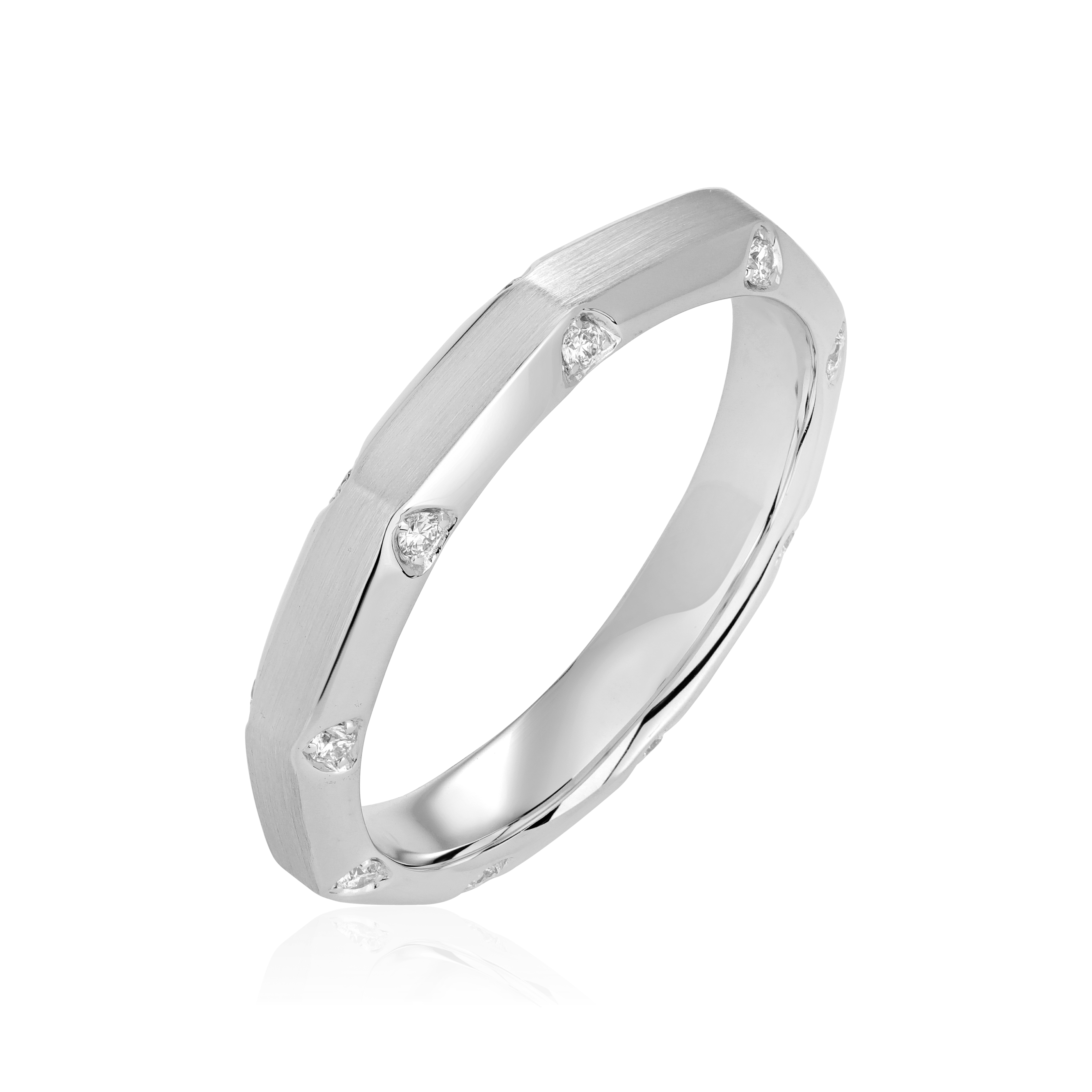 Кольцо с бриллиантами из белого золота 750 пробы (арт. 103972)