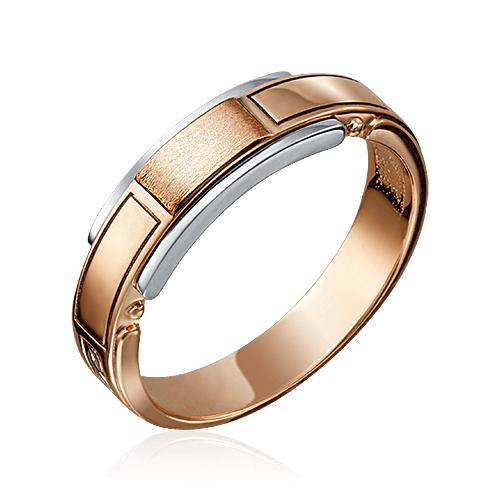 Мужское кольцо без вставок из комбинированного золота 585 пробы (арт. 83302)