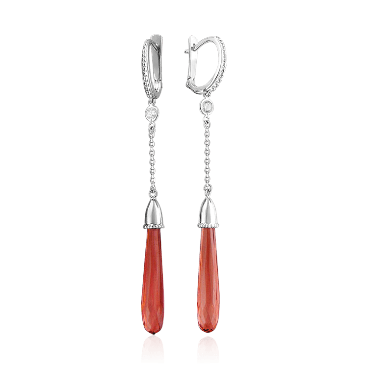 

Серьги с фианитами из серебра 925 пробы