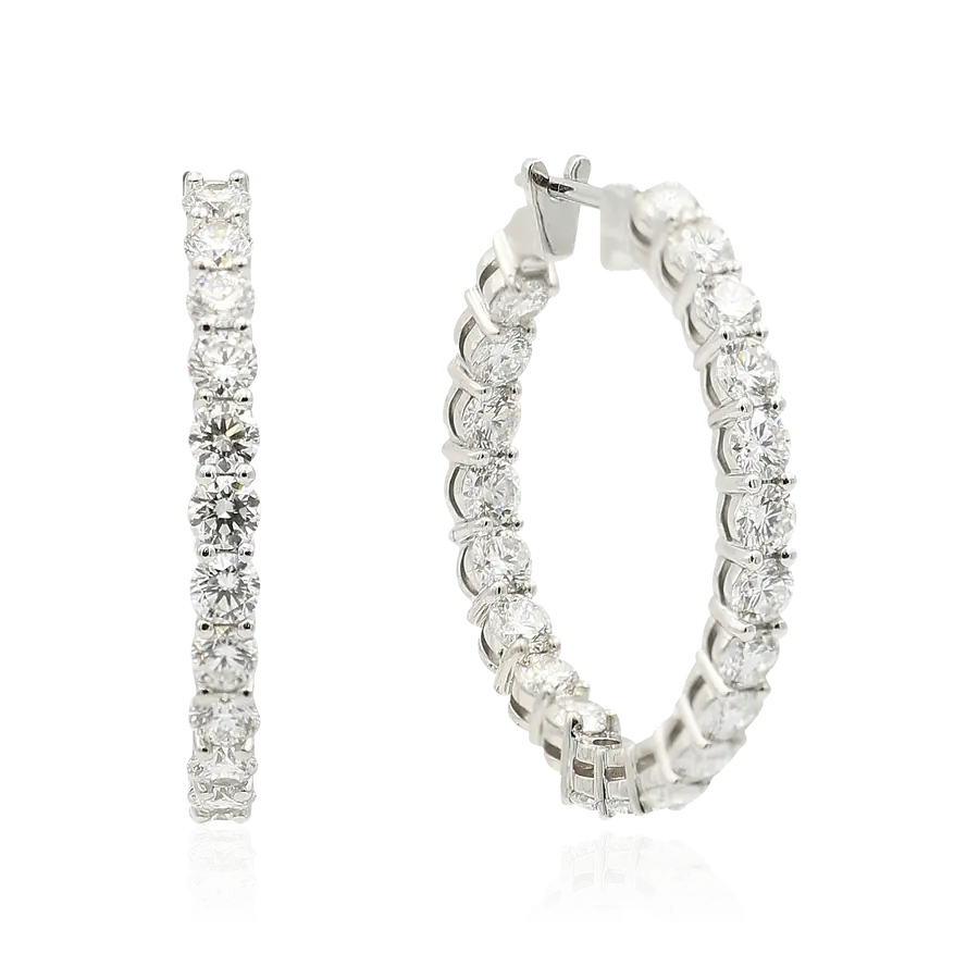 Серьги с бриллиантами из белого золота 750 пробы, фото № 1
