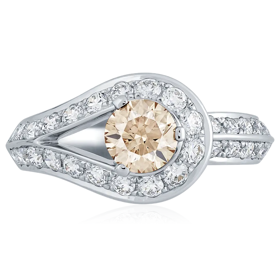Кольцо с бриллиантами из белого золота 585, фото № 2