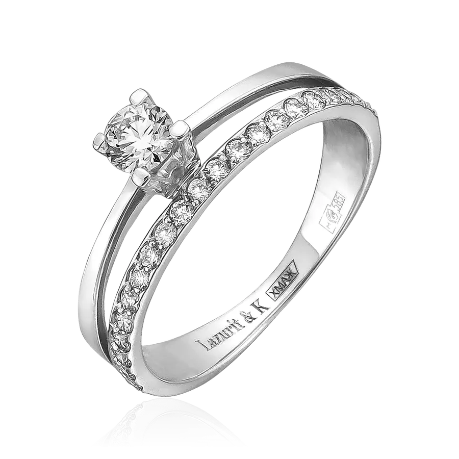 Кольцо с бриллиантами из белого золота 585, фото № 1