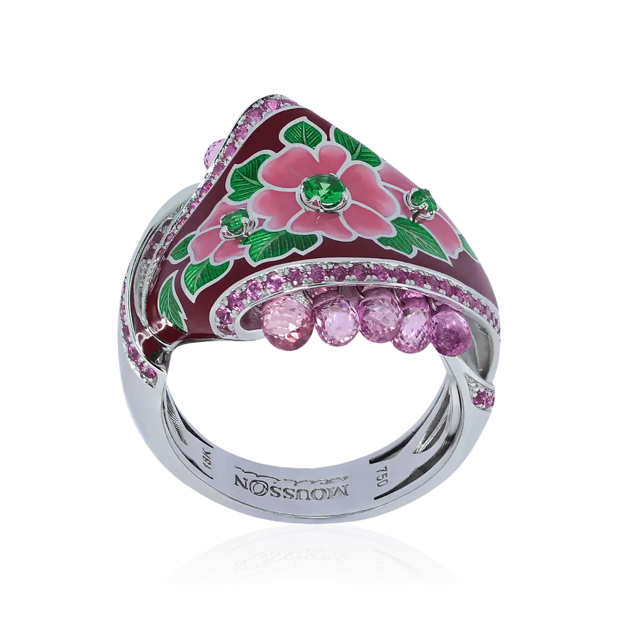 Кольцо с сапфиром из белого золота 750 пробы, фото № 1
