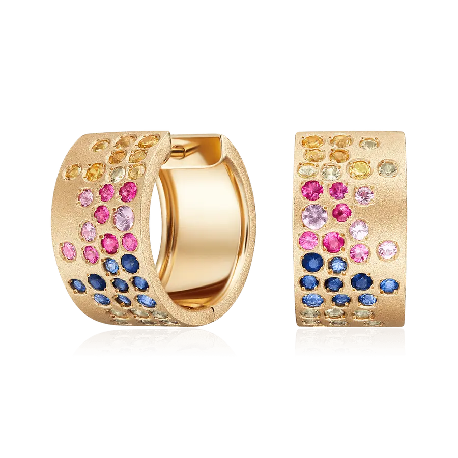 Серьги с сапфиром из желтого золота 585 пробы, фото № 1
