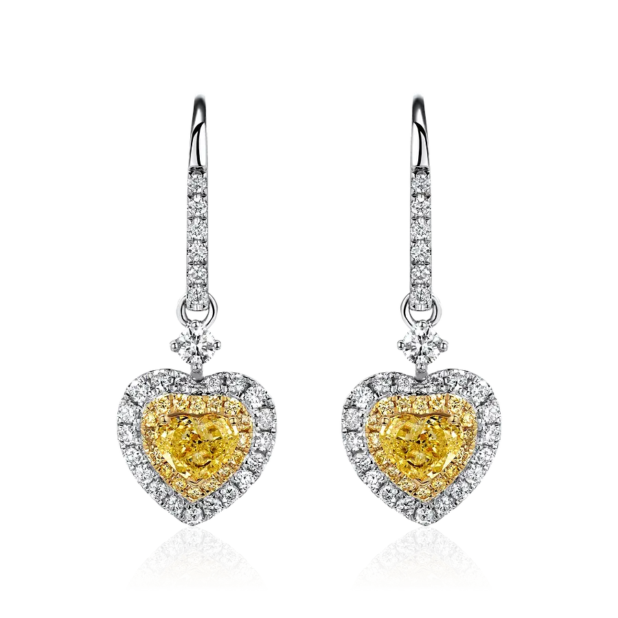 Серьги с бриллиантами из белого золота 750 пробы, фото № 1