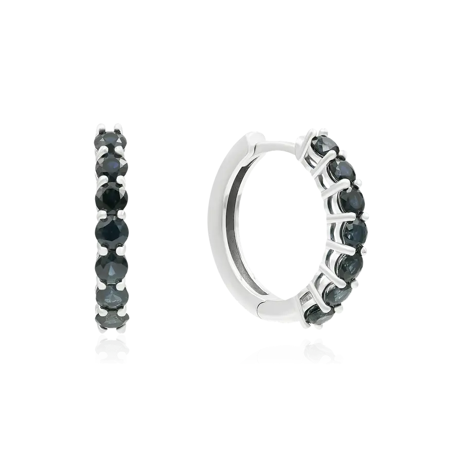 Серьги с сапфиром из белого золота 750 пробы, фото № 1