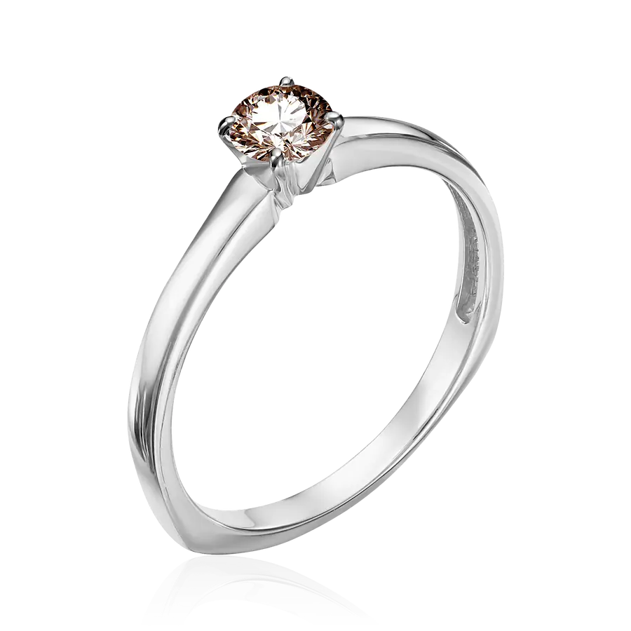 Кольцо с бриллиантами из белого золота 585 пробы, фото № 1