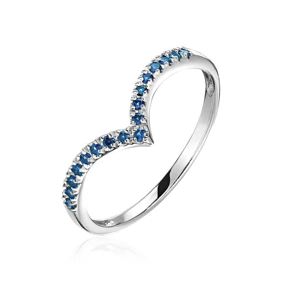Кольцо с сапфиром из белого золота 585 пробы, фото № 1