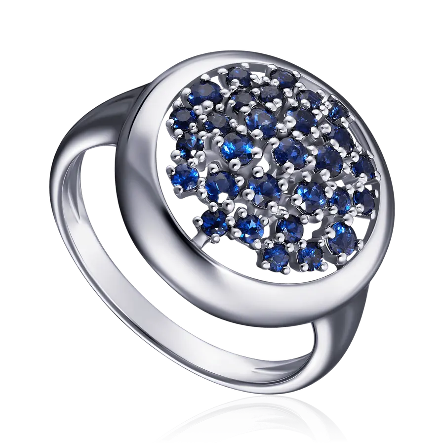 Кольцо с сапфиром из белого золота 585 пробы, фото № 1