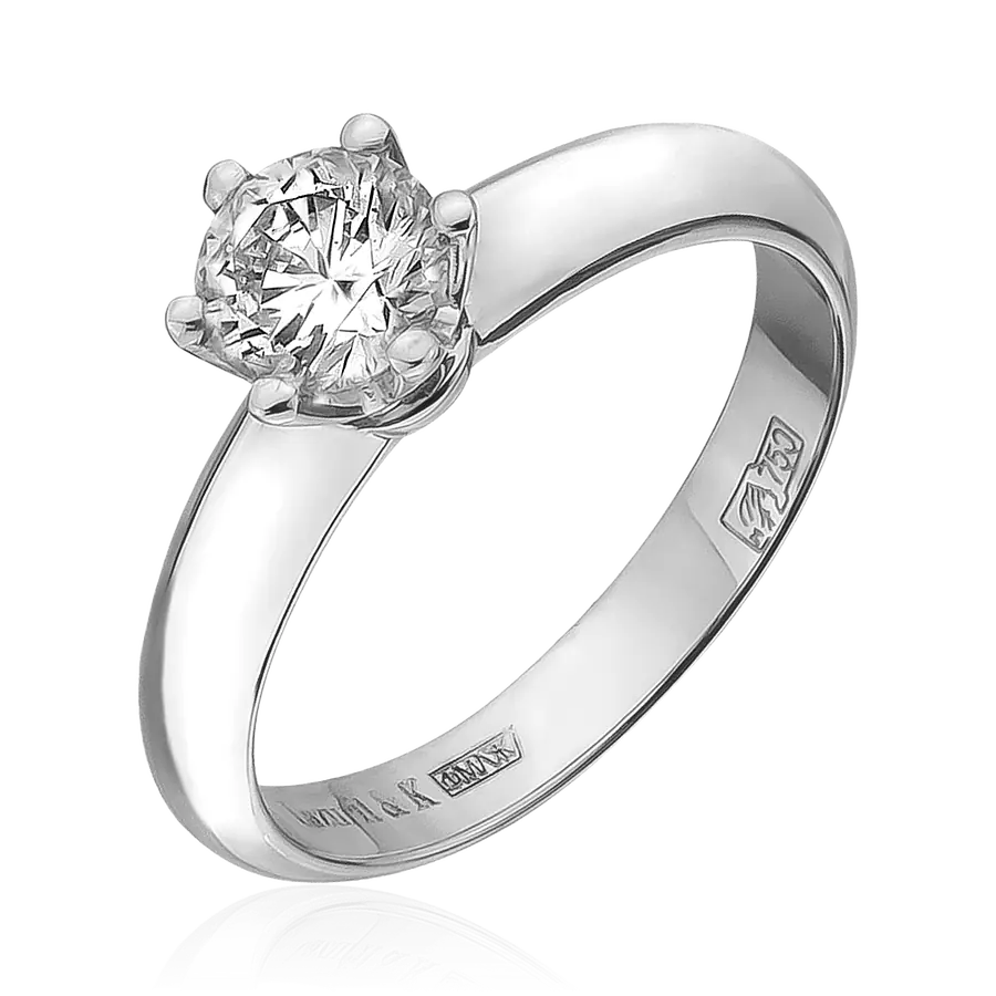 Кольцо с бриллиантами из белого золота 750, фото № 1