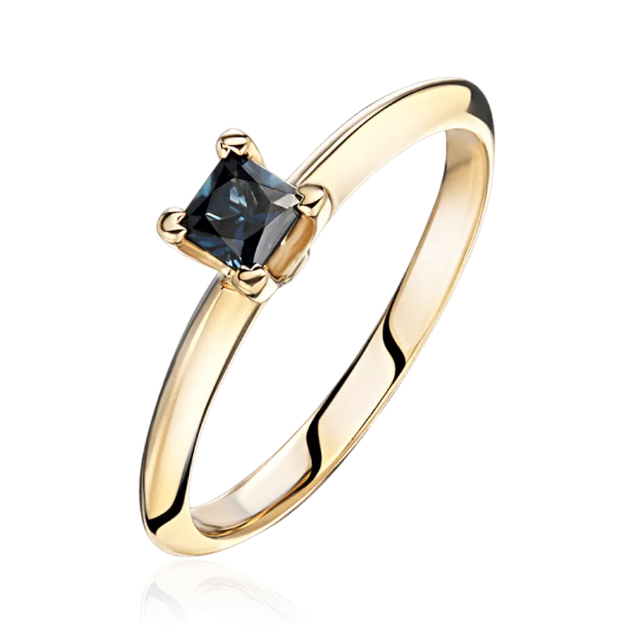 Кольцо с сапфиром из желтого золота 585 пробы, фото № 1