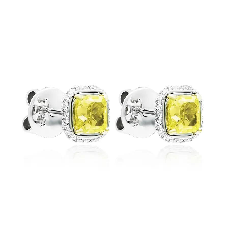 Серьги с бриллиантами из белого золота 750 пробы, фото № 2