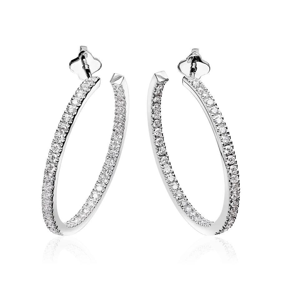 Серьги с бриллиантами из белого золота 585 пробы, фото № 1