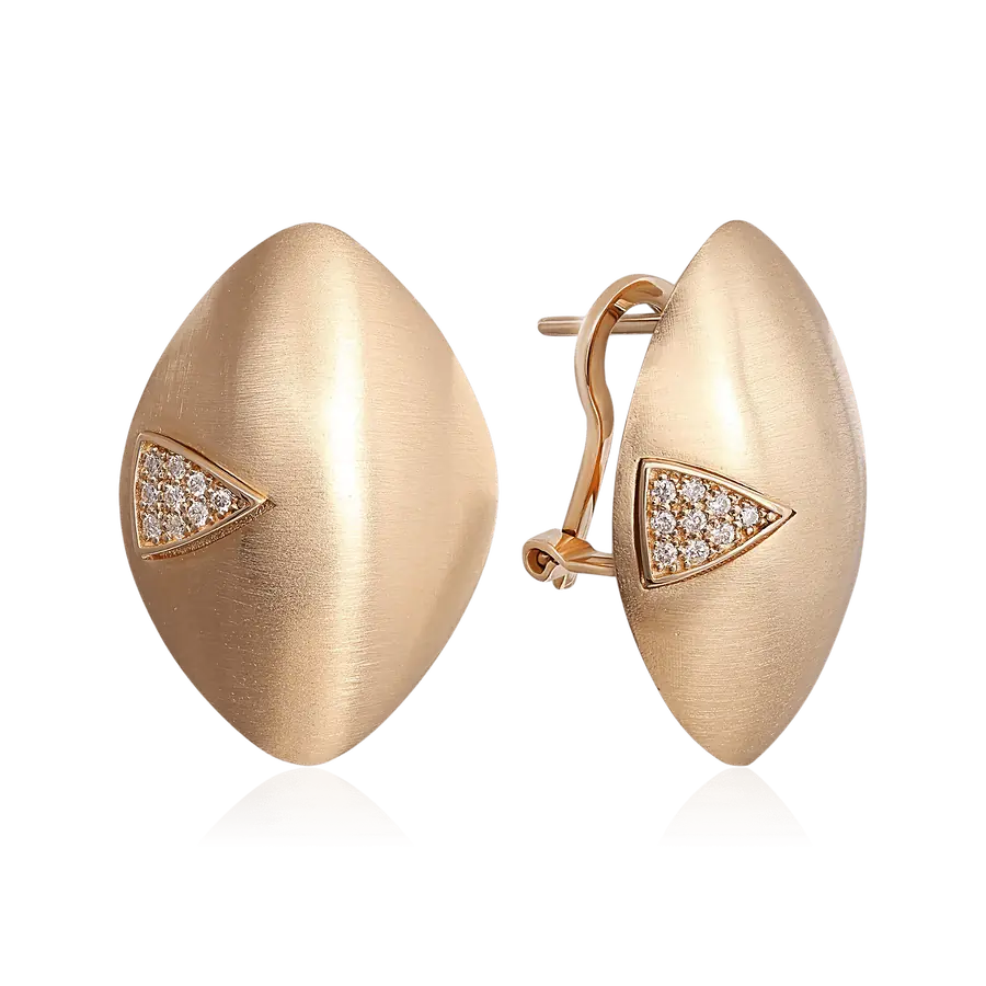 Серьги с бриллиантами из желтого золота 585 пробы, фото № 1