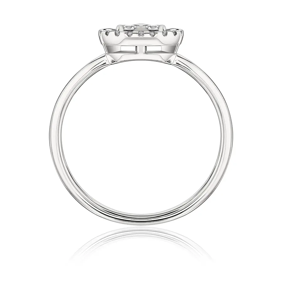Кольцо с бриллиантами из белого золота 585 пробы, фото № 3