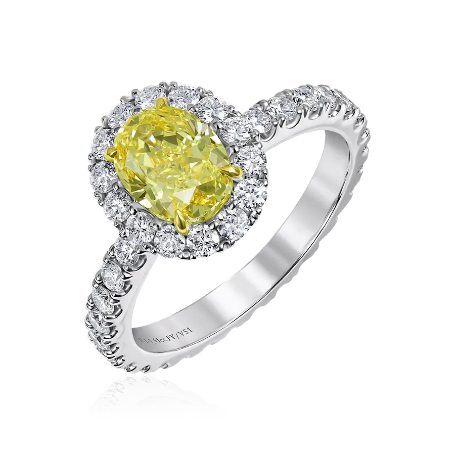 Кольцо с бриллиантами из белого золота 750 пробы, фото № 1